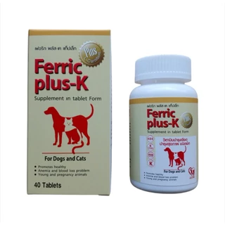 Ferric Plus-K ชนิดเม็ด/ชนิดน้ำ อาหารเสริมวิตามินบำรุงเลือดและสุขภาพ สำหรับสุนัขและแมว