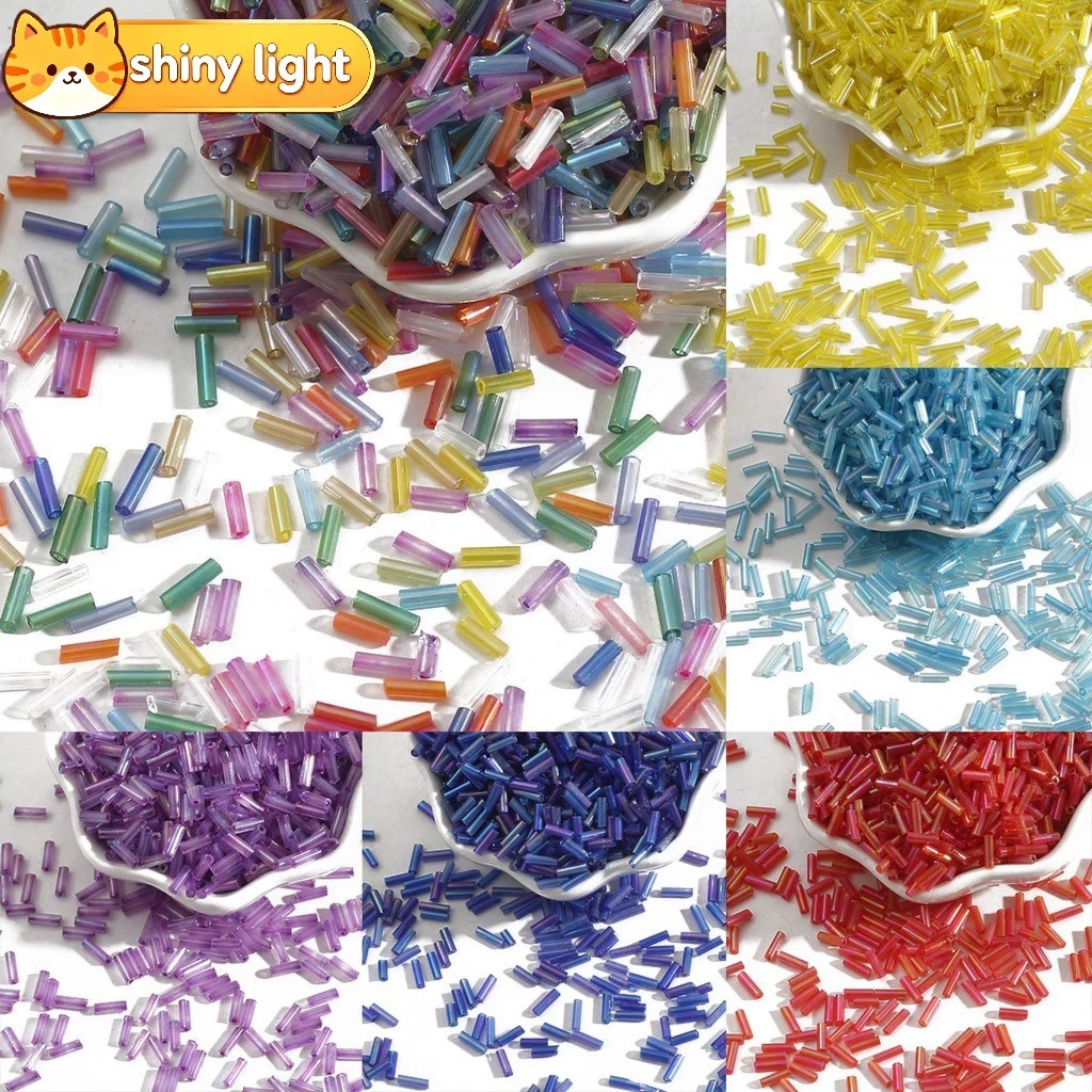 ลูกปัดแก้วทรงกระบอกยาว 2x7 มม. 300 ชิ้น อุปกรณ์ DIY ทำสร้อยข้อมือ สร้อยคอ เครื่องประดับ