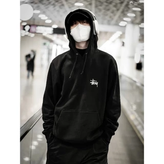 เสื้อสเวตเตอร์มีฮู้ด สำหรับผู้ชายและผู้หญิงSTUSSY BASIC LOGO HOODIE ผ้าฝ้ายแท้เสื้อสวมหัวคู่มีฮู้ดแบรนด์อินเทรนด์