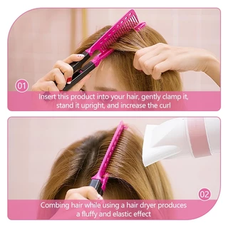 หวีหนีบผมตรง รูปตัว V แบบพกพา DIY แปรงหวีผมตรง hair straightening comb