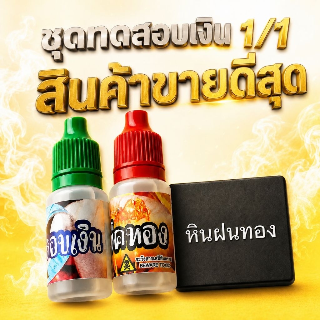 ชุดทดสอบทองชุดประหยัด ครบชุด  ขุดนี้ทดสอบได้ทั้งเงินและทอง มีหินพร้อม