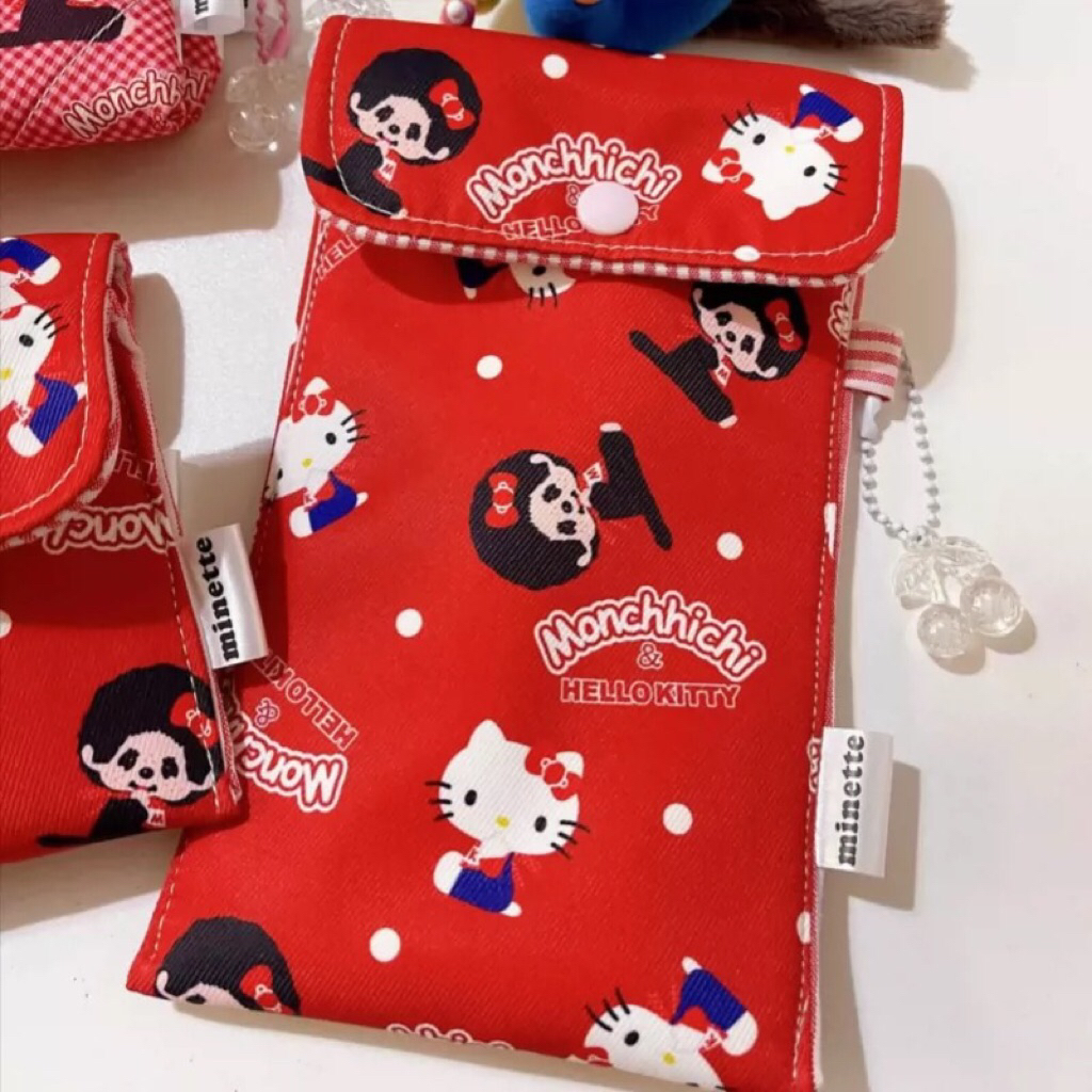 [พร้อมส่ง🇹🇭] กระเป๋าใส่เครื่องสำอางค์/เครื่องเขียน/โทรศัพท์ Minette Monchhichi & Miffy (ไม่มีพวงกุญแจนะคะ)