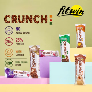 FITWIN CRUNCH โปรตีนบาร์ 50 กรัม × 12 ชิ้น (กล่อง) | โปรตีน 25% | ไม่มีน้ำตาลเติมแต่ง