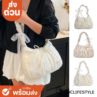 ส่งด่วน GUCSELECTED(B2594) กระเป๋าสะพายไหล่ผ้าคอตตอนลายดอกไม้ มี4ลาย