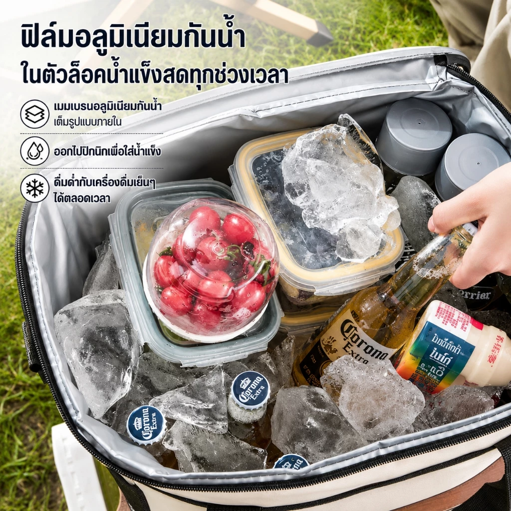 ถุงเก็บความร้อน กระเป๋าเก็บความเย็น 18L/30L สำหรับปิคนิค thumbnail 3