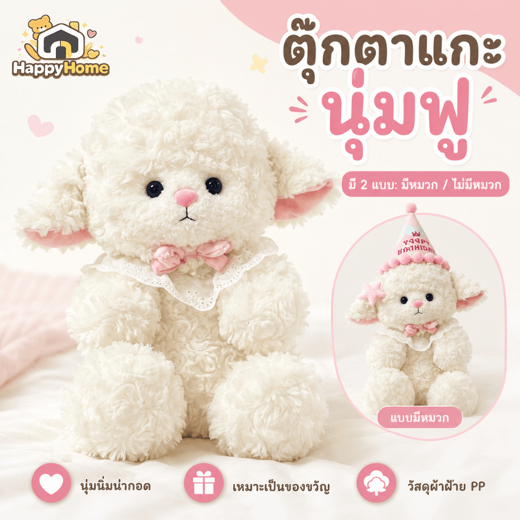 🎉COD🎉32cm ตุ๊กตาแกะ หมีน่ารัก ใส่สบาย เหมาะกับของขวัญวันเกิด ของเล่นสําหรับเด็ก