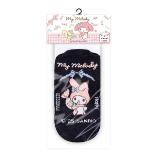 (ขอบิลเบิกรร.ทักแชท)ถุงเท้าลายลิขสิทธิ์ Happi by Carson ลาย Mymelody(3D)ข้อสั้นพื้นสีไม่มีกันลื่น