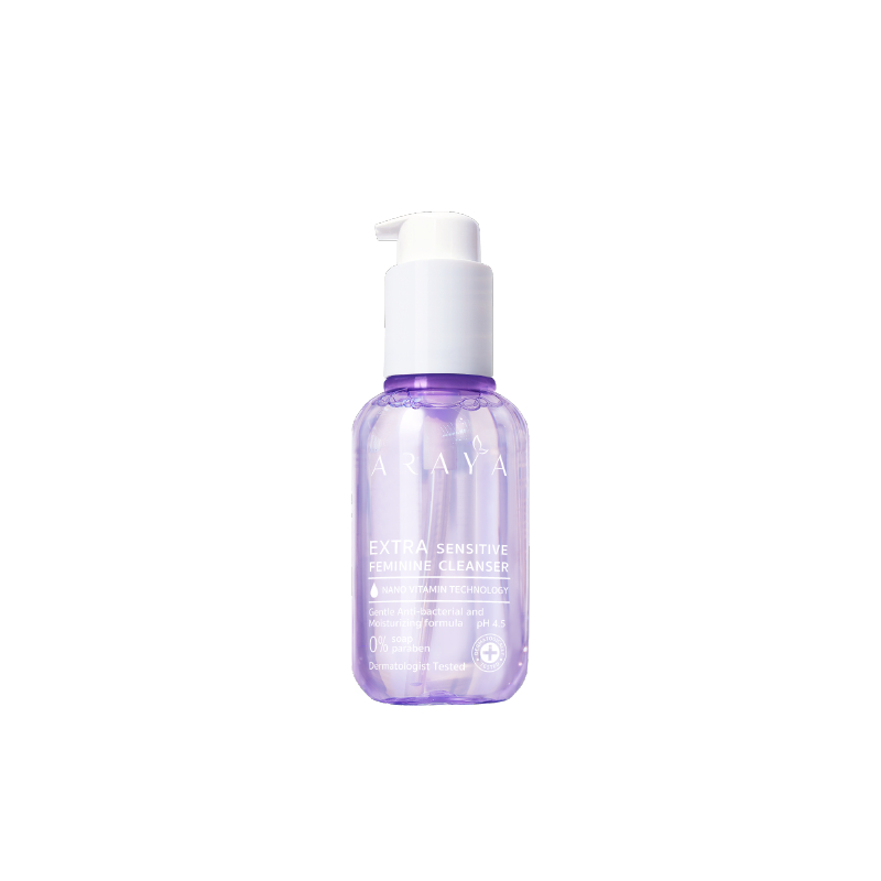 [สินค้าสมนาคุณ ห้ามจำหน่าย] ผลิตภัณฑ์ทำความสะอาดจุดซ่อนเร้น 100 ml ARAYA Extra Sensitive Feminine Cleanser 100ml