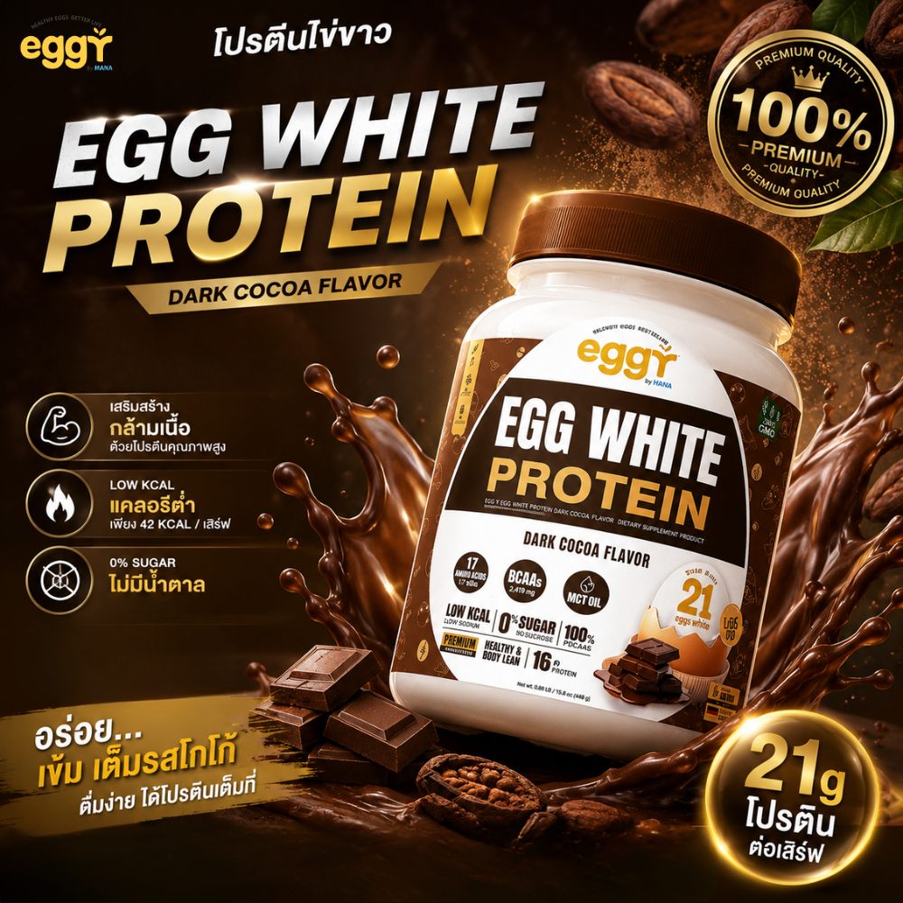 (มีส่งด่วน) MANA EGGY White Protein รสโกโก้ (1กระปุก) โปรตีนมานา โปรตีนไข่ขาว เอกกี้ โปรตีนสนยุกต์