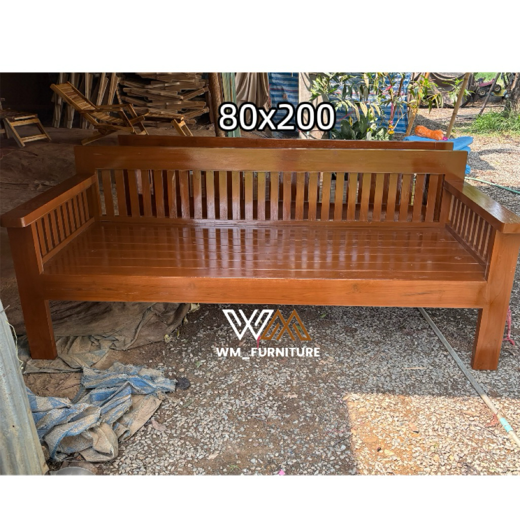 โซฟาไม้สัก80×200ซม. ส่งฟรี (ยกเว้นภาคใต้+700) – โปรปัง