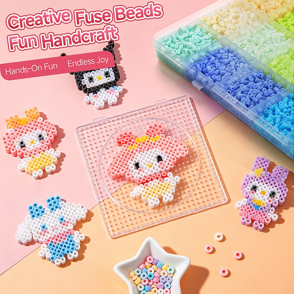 MW ม็ดบีทรีดร้อน 24สี ของเล่นเด็กโต ของเล่นฝึกสมาธิ ลูกปัดรีดร้อน Perler Beads diy Toy Kit สร้างสรรค์งานศิลปะได้ไม่จำกัด
