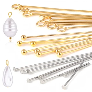 50-200 ชิ้น โลหะหัวบอล หมุด เข็มลูก หัวโลหะเล็บสำหรับทำเครื่องประดับ DIY จัดส่งจากไทย