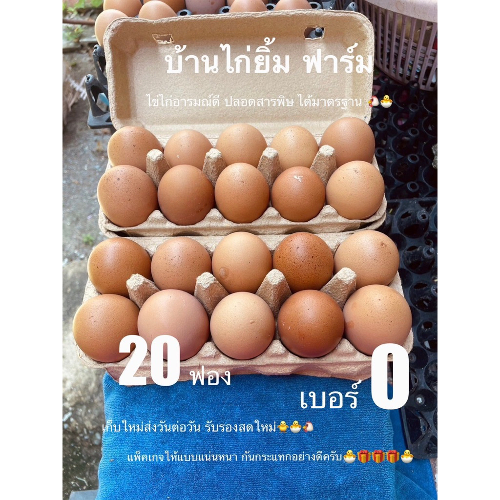 ไข่ไก่ เบอร์0 20ฟอง ส่งฟรี