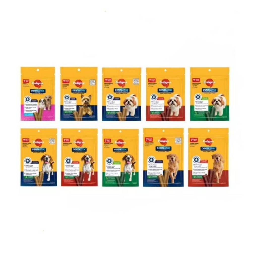 Pedigree Dentastix 7 Day (บรรจุ 7 ชิ้น)  ขนมขัดฟัน สำหรับสุนัขทุกวัยทุกสายพันธุ์ขนาด 56 - 261g.