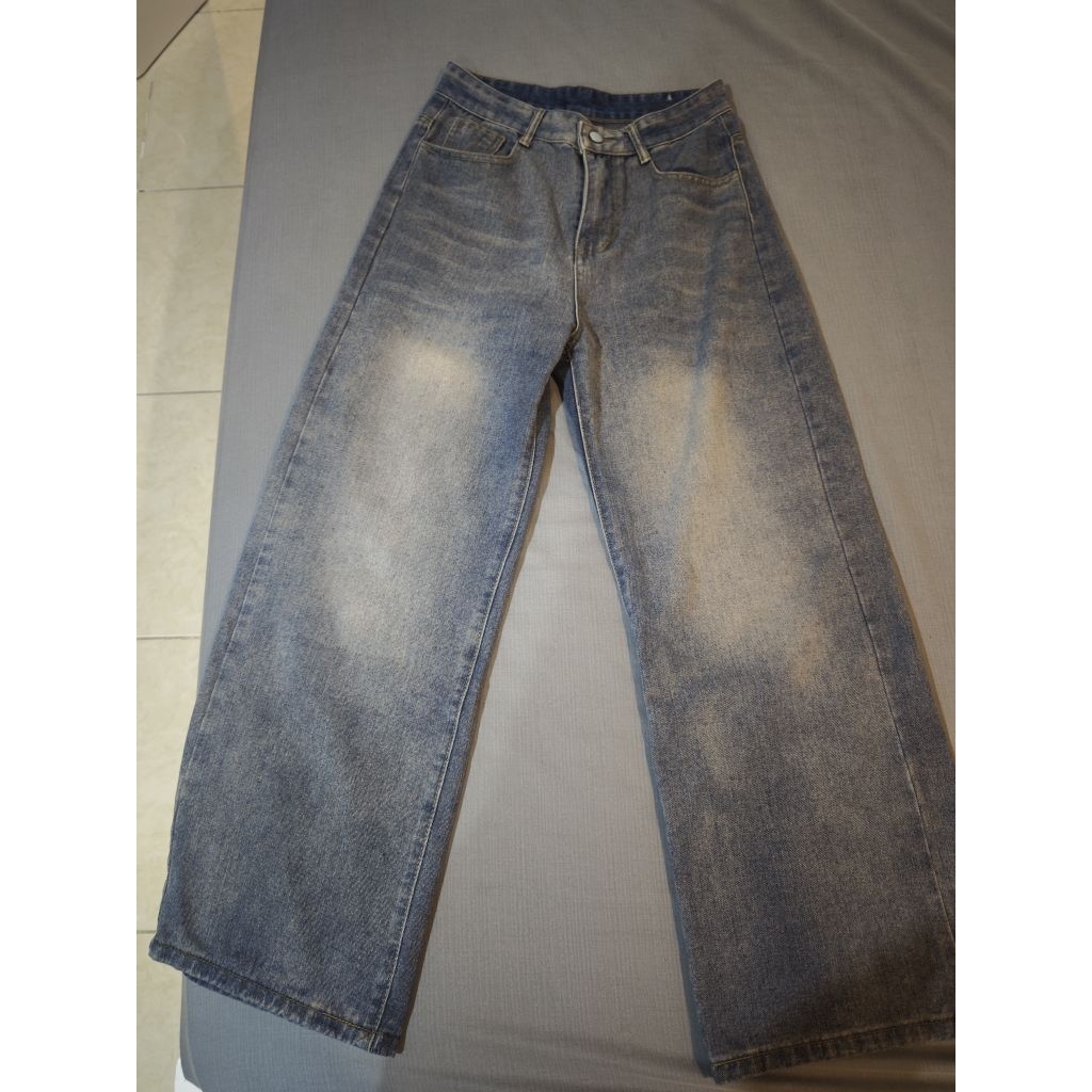 กางเกงยีนส์ขากระบอกใหญ่ BERLIN STAR ฟอกสนิม สีสนิม 🌛⭐