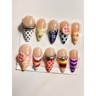 ၊၊||၊ Pearl Plaid Nails ၊၊||၊ (เปลี่ยนทรงได้ทุกลายทุกตะกร้า)