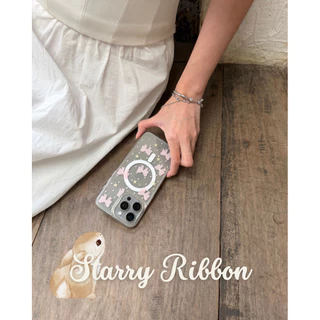 Luvcombo.official - Starly Ribbon Case เคสแม่เหล็ก เคสmagnet magnetic case เคสลายโบว์ เคสลายดาว