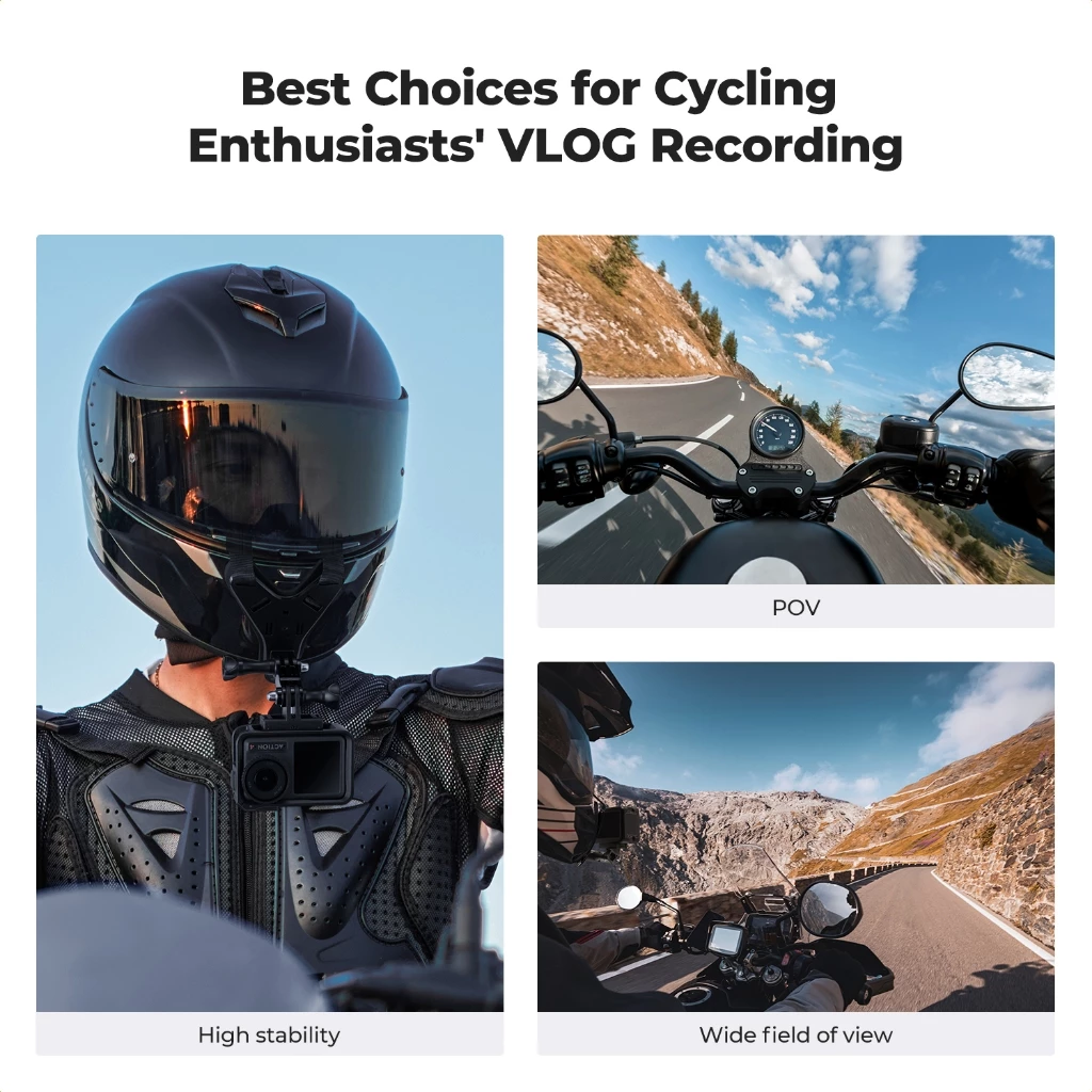 K&F CONCEPT ขายึดหมวกกันน็อค Helmet Chin Strap stand mount สําหรับ GoPro DJI Action 4/5 Pro Insta360 thumbnail 8