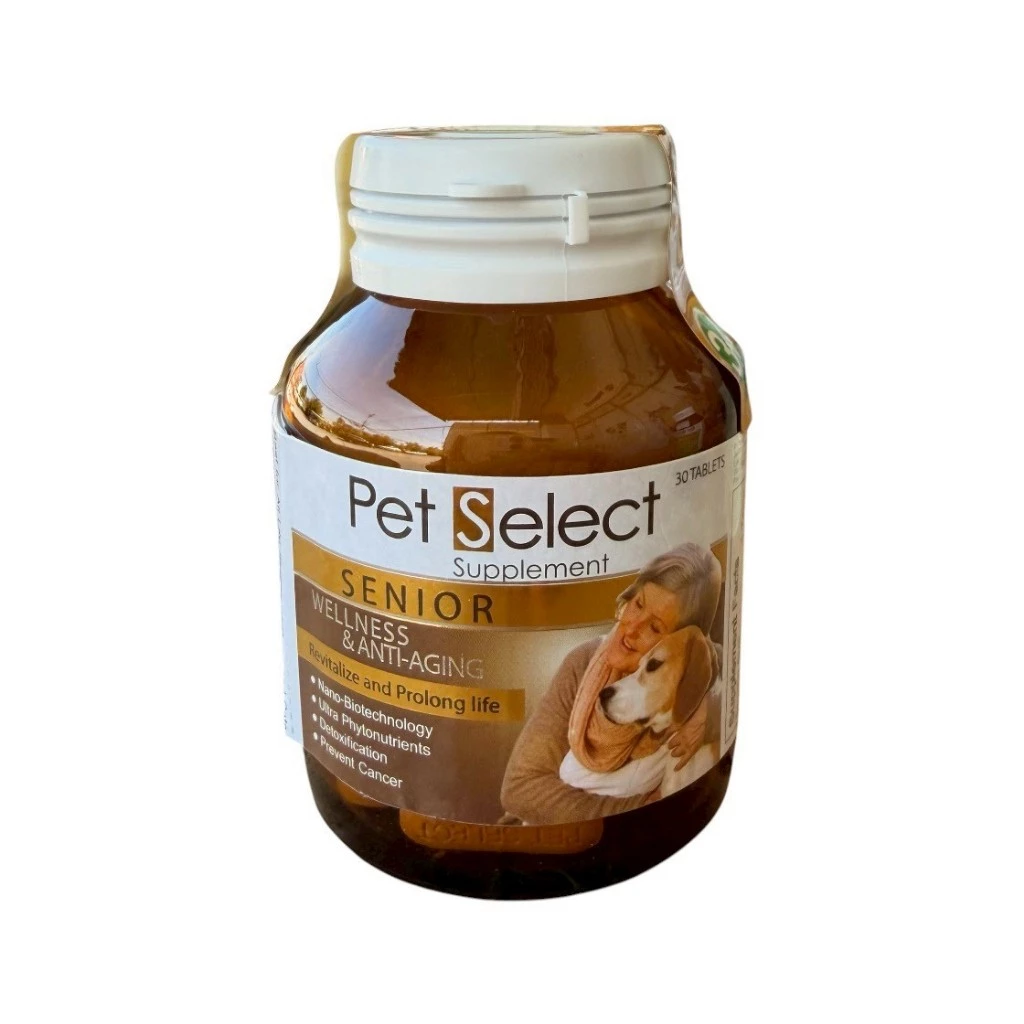 Pet​ Select Senior Care บรรจุ 30 เม็ด ฉะลอวัย ต่อต้านอนุมูลอิสระ บำรุงกระดูก เสริมภูมิ ป้องกันมะเร็ง