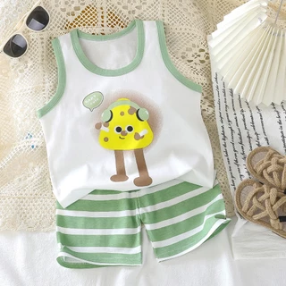 ชุดเสื้อกล้ามเด็ก ชุดเสื้อเด็กผ้าฝ้าย ใส่สบาย ระบายอากาศ น่ารัก ไซส์73-130