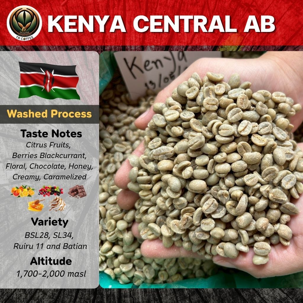 สารกาแฟ KENYA CENTRAL AB Green Bean อราบิก้า/Washed สั่งซื้อเกิน 20kg. ทักแชท เมล็ดกาแฟดิบ