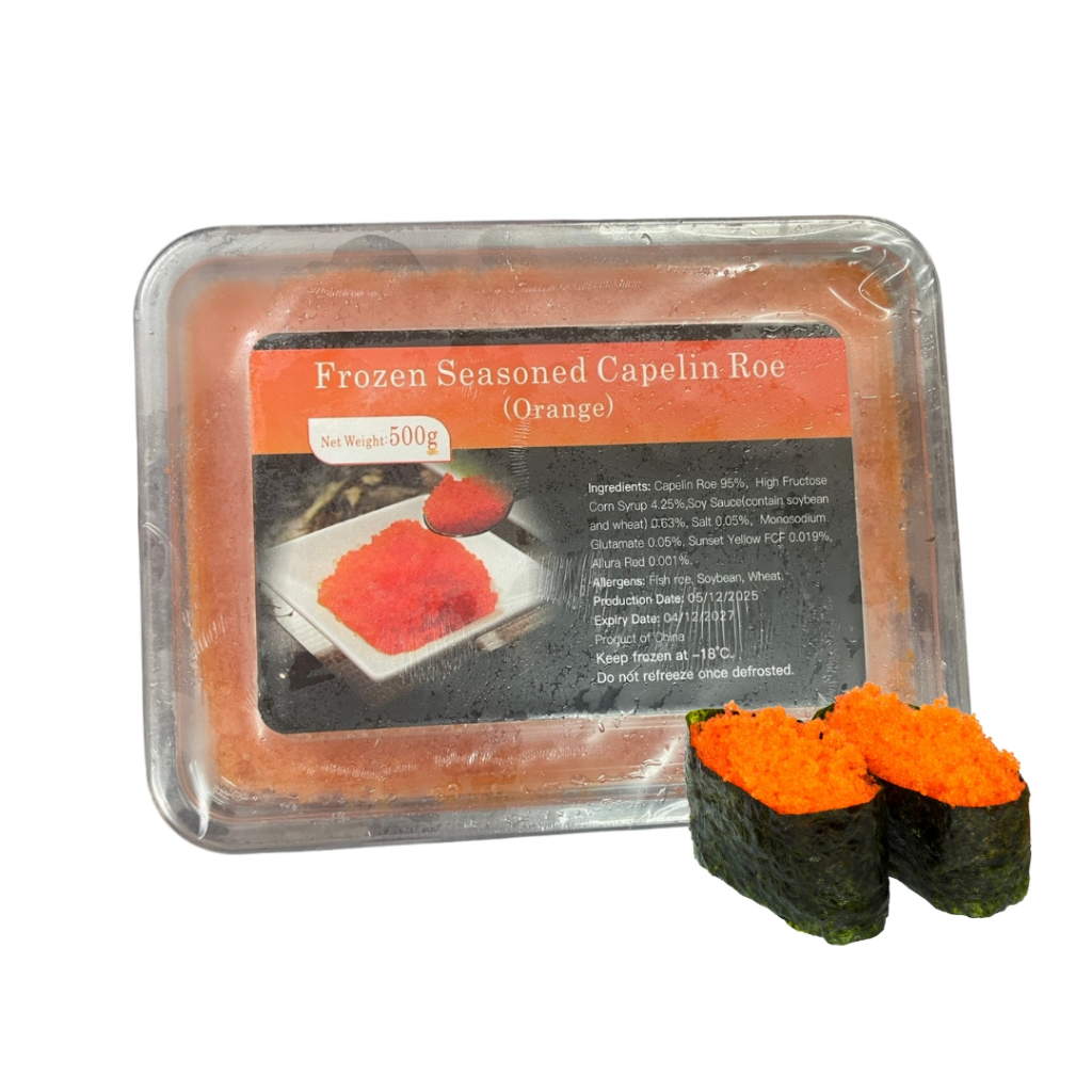 ไข่กุ้งส้ม Frozen Seasoned Orange Capelin Roe