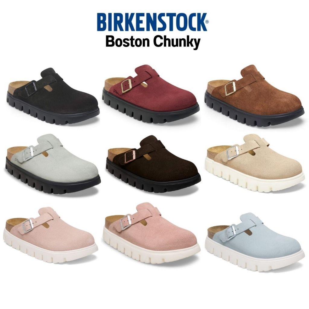 **เก็บโค้ดลดสูงสุด 2,000฿**[พรีออเดอร์] รับประกันของแท้ 100% ✅ Birkenstock Boston Chunky Clog Suede Leather