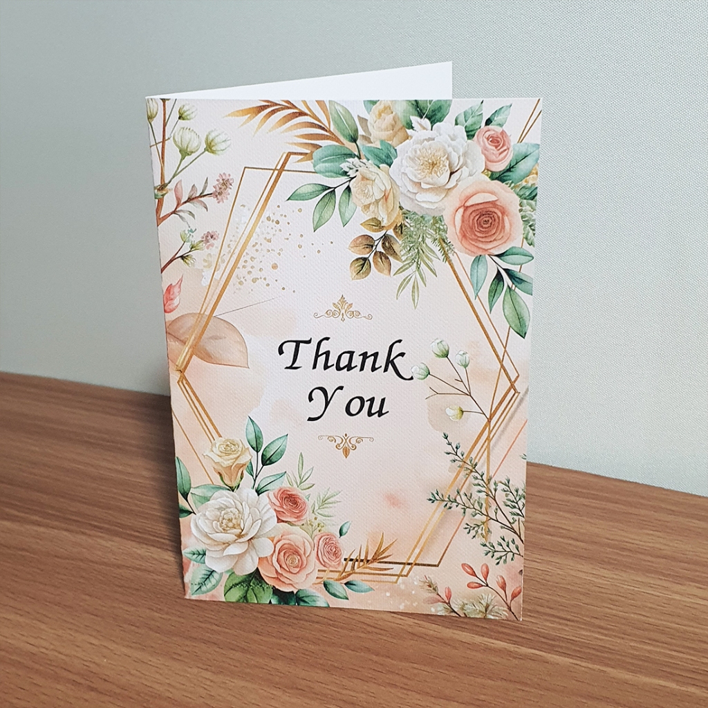 การ์ดอวยพรThank you ขนาด4x6นิ้วพร้อมซอง พร้อมจัดส่ง