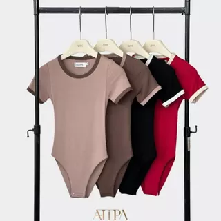 Atipashop - Candy Trim Bodysuit | บอดี้สูทกุ้นแขนสั้น เว้าหลัง สีสันสดใส
