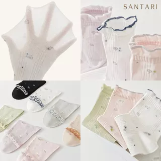 𝗦𝗔𝗡𝗧𝗔𝗥𝗜 𝗖𝗼𝘇𝘆 𝗙𝗹𝗼𝗿𝗮𝗹 | 🌙 ถุงเท้าใส่นอน พรีเมี่ยม LYCRA® ถุงเท้าห้องแอร์ นุ่มพิเศษ ไม่รัดข้อ ลดเท้าเย็น 10A กันแบคทีเรีย
