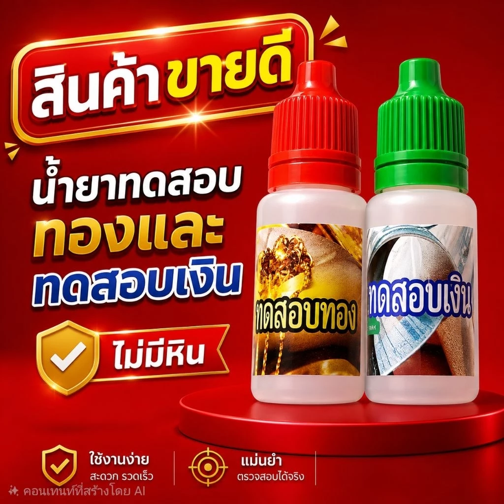 น้ำยาเช็ดทองและเงิน 2 ขวด #ในชุดไม่มีหิน เหมาะสำหรับคนที่มีหินอยู่แล้ว