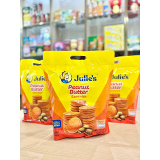 (ยกลัง12ซอง) Julie peanut butter จูส์ลี่แครกเกอร์ แซนวิช รสเนยถั่ว 360 กรัม