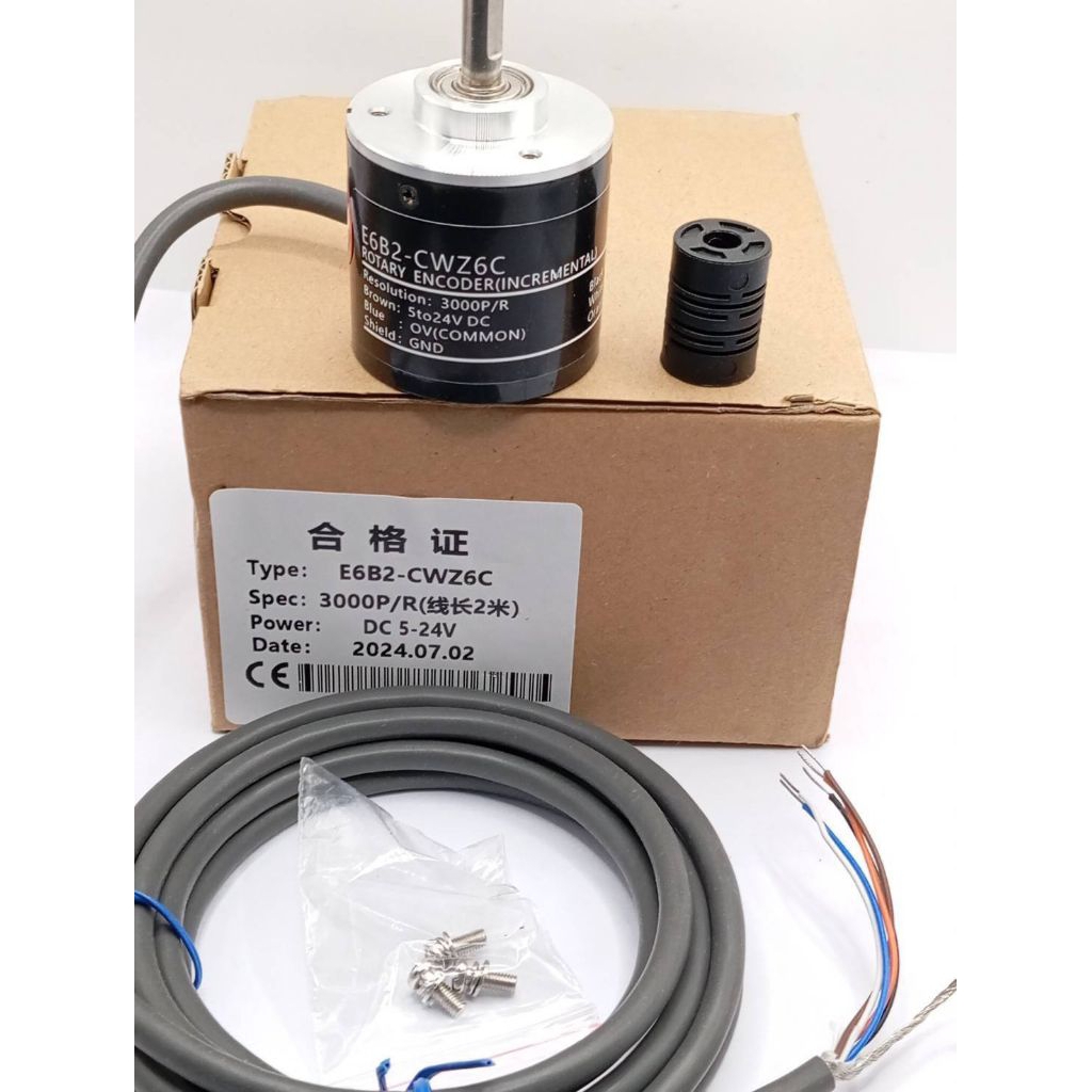 Rotary Encoder รุ่น E6B2-CWZ6C 3000 พัลส์ต่อรอบ (3000P/R)  รองรับช่วง 5 ถึง 24 โวลต์ DC