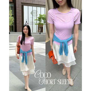 UIUI | แขนสั้น COCO SHORTSLEEVE SET เสื้อแขนสั้น + เสื้อสายเดี่ยว ผ้าซีทรู