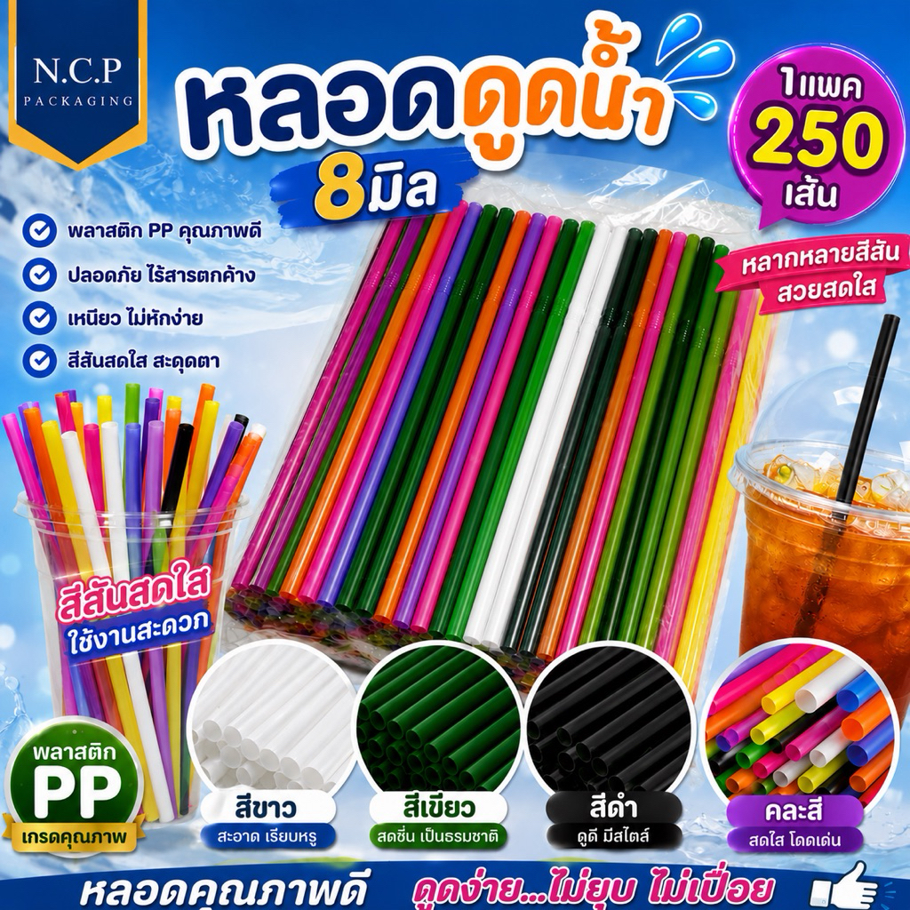 หลอดมุก หลอดงอหุ้มฟิล์ม 8มิล แบบหุ้มฟิล์มและไม่หุ้มฟิล์ม แบบ100เส้น และ250เส้น