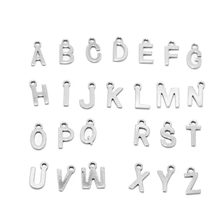 Lilith - Tiny Alphabet w/ star charm (silver) สร้อยคอตัวอักษร จี้ดาว สีเงิน