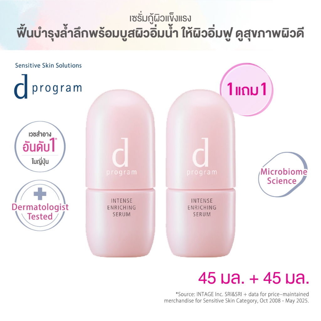[1แถม1 MFG.11/2024] d program ดี โปรแกรม อินเทนซ์ เอ็นริชชิ่ง เซรั่ม 45 มล. free Full size