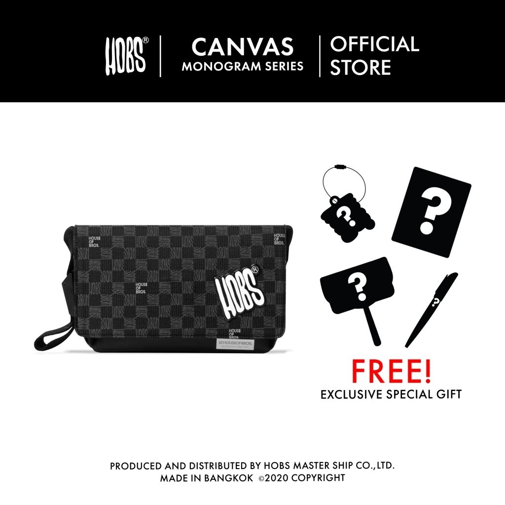 Hobs® กระเป๋าสะพายข้าง | Canvas Monogram Series | 12 Monkey | Tiny | Milli