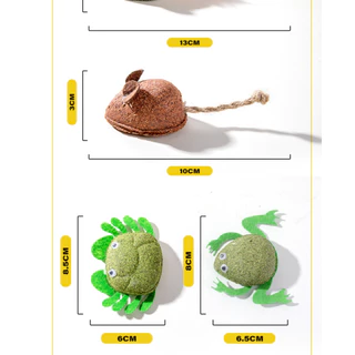 catnipหนูสีเขียว catnipปูสีเขียว catnipกบสีเขียว ของเล่นแมวแคทนิป รูปหนู กบ ปู ของเล่นแมวผสมกัญชาแมว ลูกบอลแคทนิป ของเล่