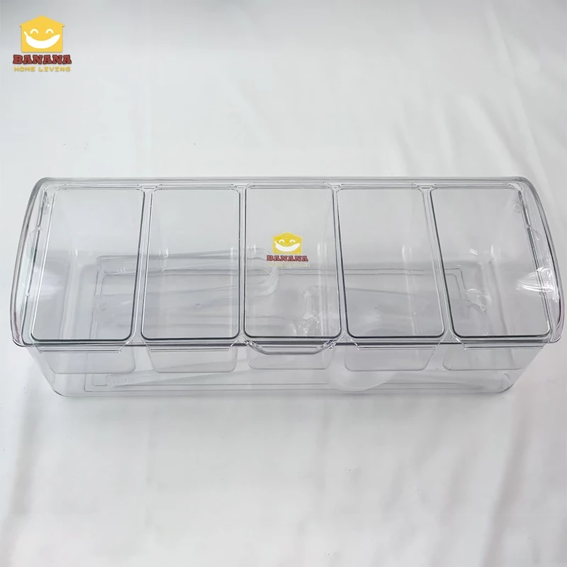 Banana Home Living  แถม 2คลิป +5ส้อม แบ่งกล่องผลไม้ 4/5 ตาราง เพิ่มความจุ  ใส่น้ำแข็งได้ thumbnail 10