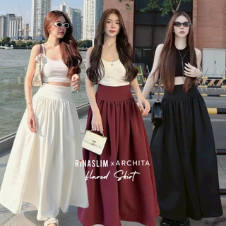 RINASLIM Flared Skirt กระโปรงยาวทรง A บานจีบรอบตัว [rinaslim x archita]