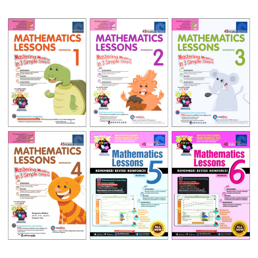 SAP_Mathematics Lessons Workbook P1-P6 | แบบฝึกหัดคณิตศาสตร์สิงคโปร์ STREAM | เสริม Problem Solving