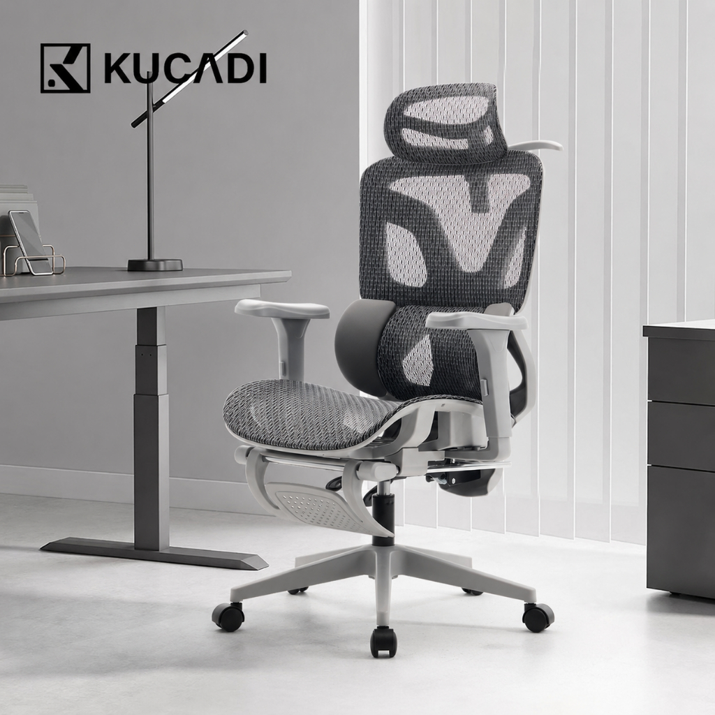 KUCADI เก้าอี้สุขภาพ Ergonomic Chair Office Chair  การรองรับส่วนเอวแบบ 3 โซน รับน้ำหนักได้ 200 กิโลกรัม