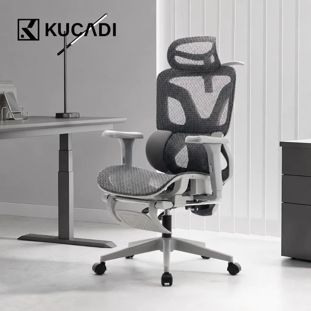 KUCADI เก้าอี้สุขภาพ Ergonomic Chair Office Chair  การรองรับส่วนเอวแบบ 3 โซน รับน้ำหนักได้ 200 กิโลกรัม [รับประกัน 5 ปี]
