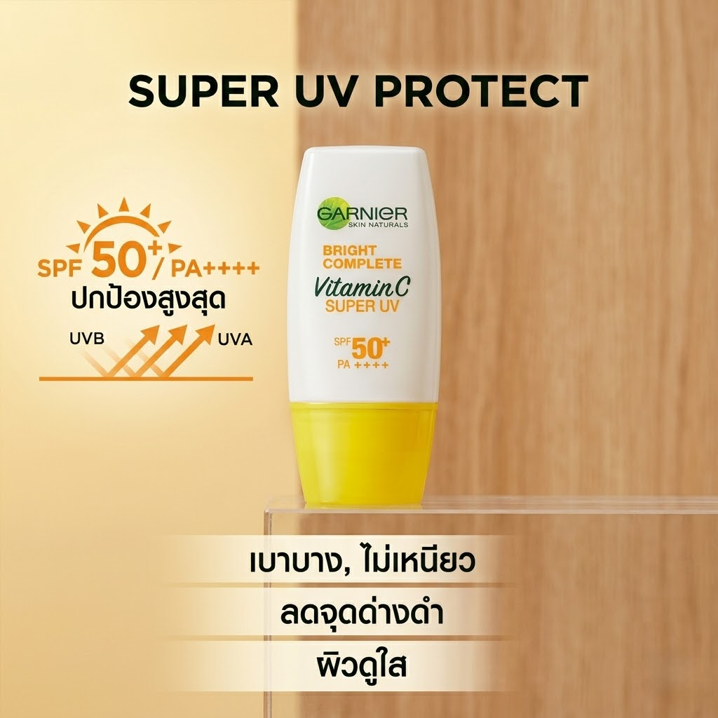 Bright Complete Vitamin C Super UV Sunscreen SPF50+ PA++++ 30ml - กันแดดหน้าใส ลดจุดด่างดำ ไม่เหนียวเหนอะหนะ