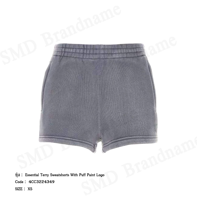 Alexander Wang กางเกงขาสั้น รุ่น Essential Terry Sweatshorts With Puff Paint Logo Code: 4CC3224349