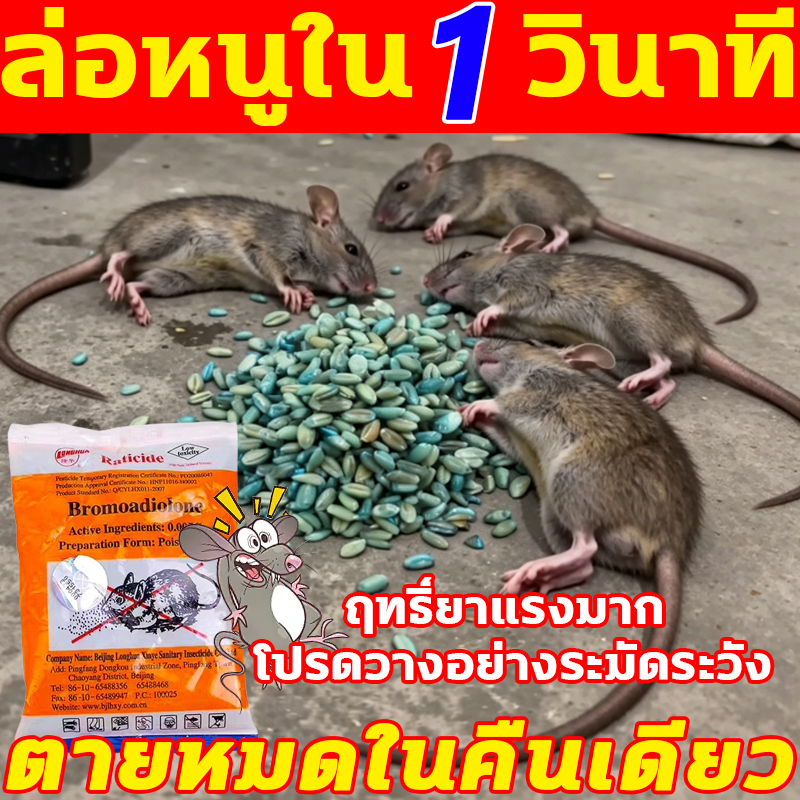 นำเข้าจากอเมริกา ยาฆ่าหนู 3ซอง ยาเบื่อหนูตายแห้งไม่มีกลิ่น ยาเบื้อหนู ยา เบือ หนู ยาเบื่อหนูแรงๆ ยาเบื่อหนูตายแห้ง