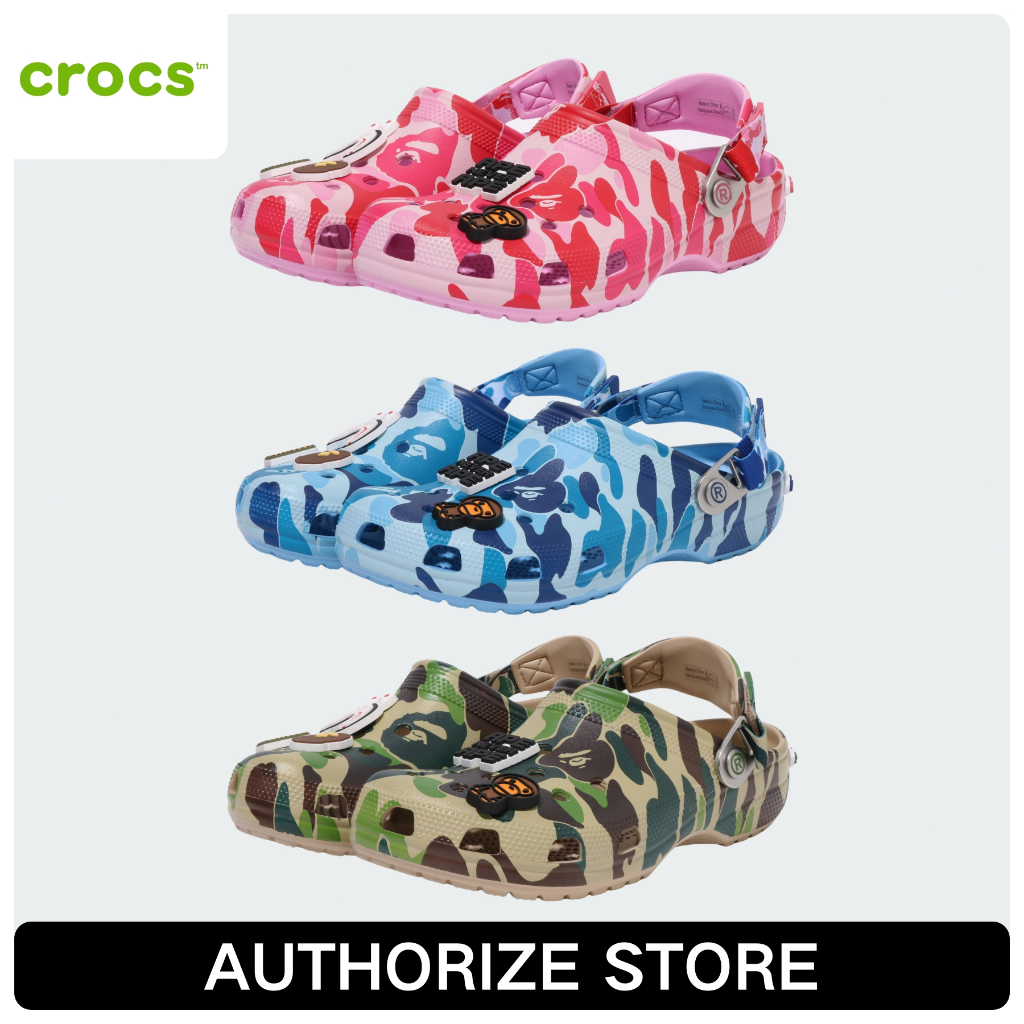 (ของแท้ 100%) Crocs X BAPE A Bathing Ape CLOG รองเท้าแตะ