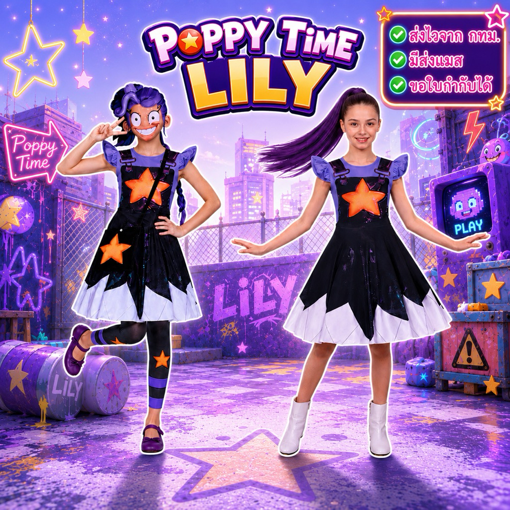 🇹🇭มีส่งแมส จาก กทม🔥ชุดLily ชุดป็อปปี้ เพลย์ไทม์ Poppy playtime Chapter5 ชุดคอสเพลย์ แฟนซี