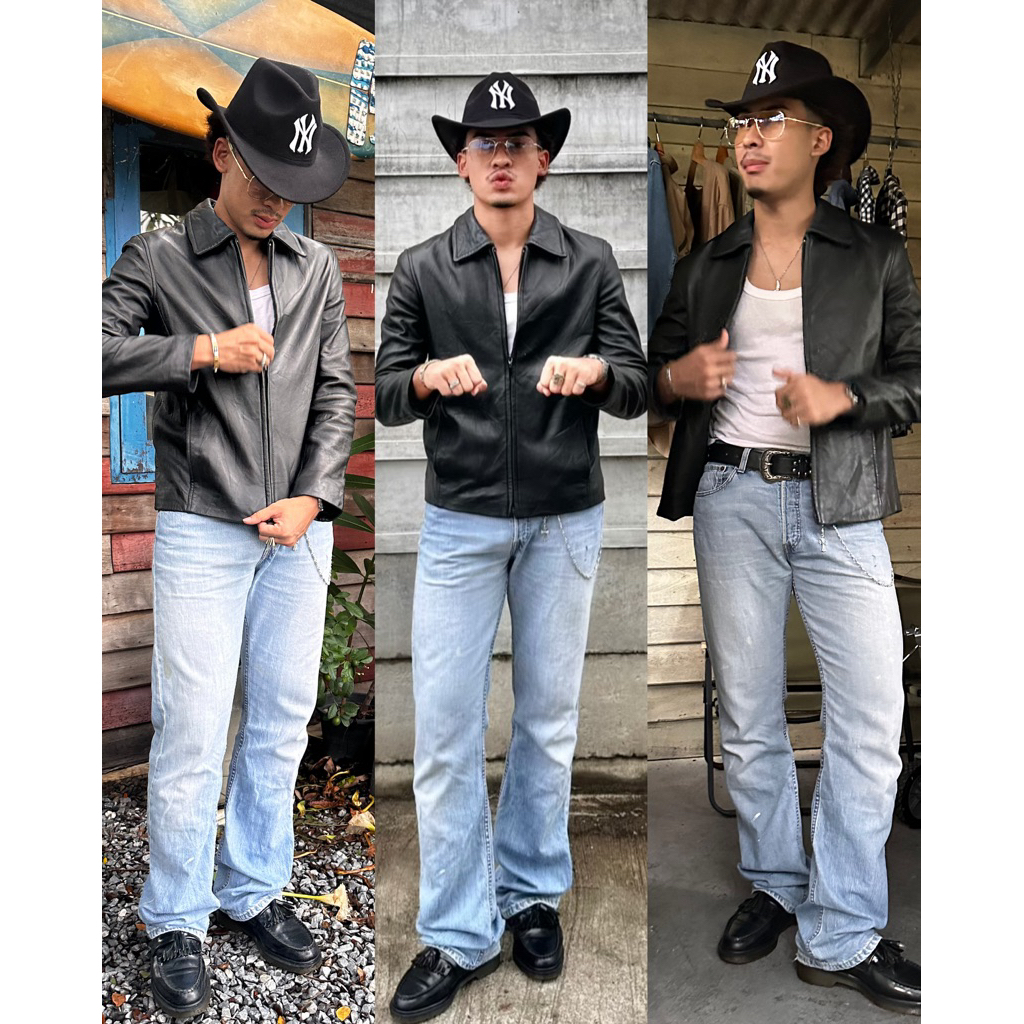 หมวกคาวบอยNYสไตล์วินเทจ(Cowboy hat NY)สีดำ